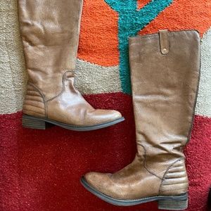 Brown leather riding boots